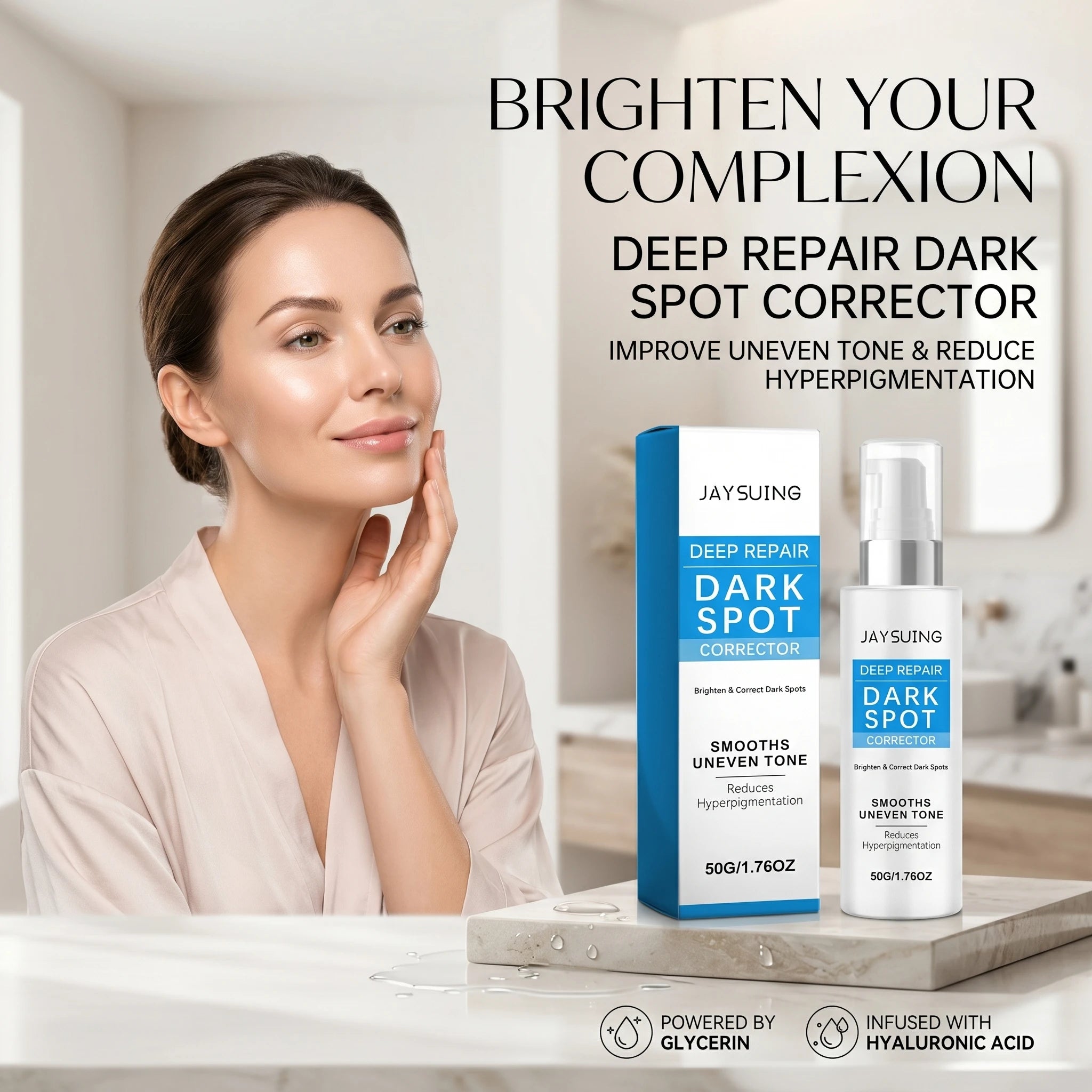 Jaysuing Brightening Cream Fade Fine Lines Friming Skin Improves Dullness Reduces Melanin Non-greasy Repair Dark Spots Corrector Qme