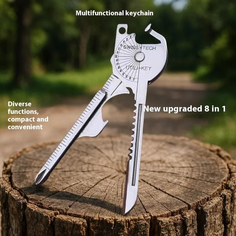 8-in-1 Multi-tool Keychain Camping Survival Folding Screwdriver Qme
