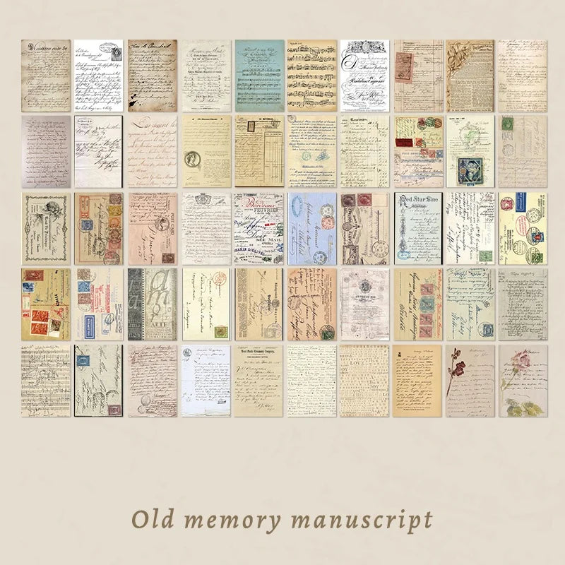 100 Sheets/Bag Vintage Memory Paper for DIY Scrapbooking Journal Sticker Background Art Craft Collage Card Making Decorative Qme 4 100
