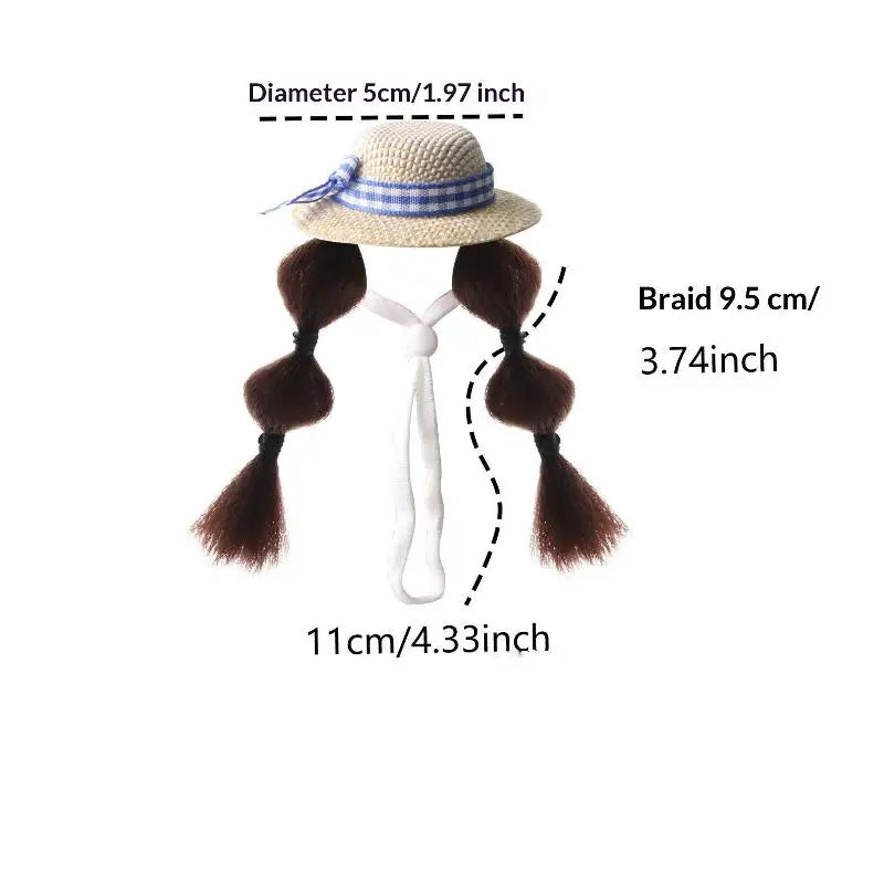 Golden Bear Parrot Double Ponytail Braid Wig Hat Multi-color Fashion Qme A8