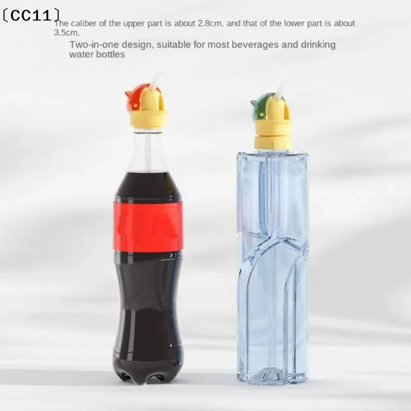 Straw Lid Beverage Water Bottle Cap Spill-proof Storage Box Dustproof Qme