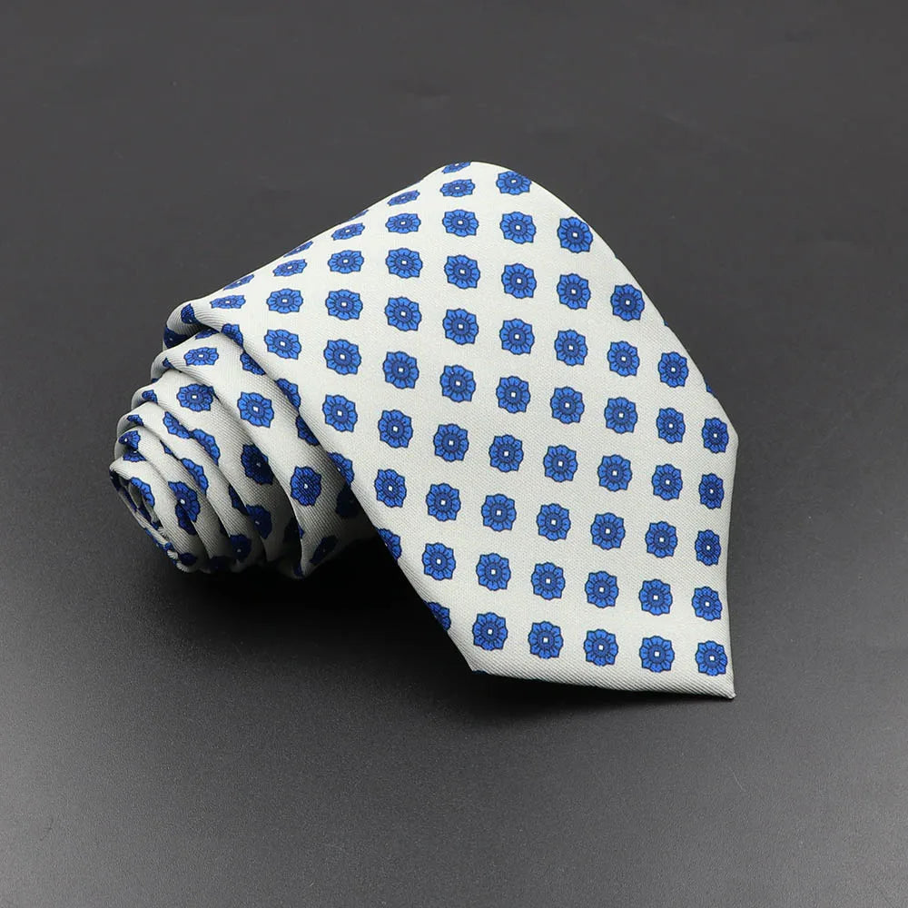 Men's Fashion Silk Tie Soft Novelty Necktie Blue Green Orange Ties
