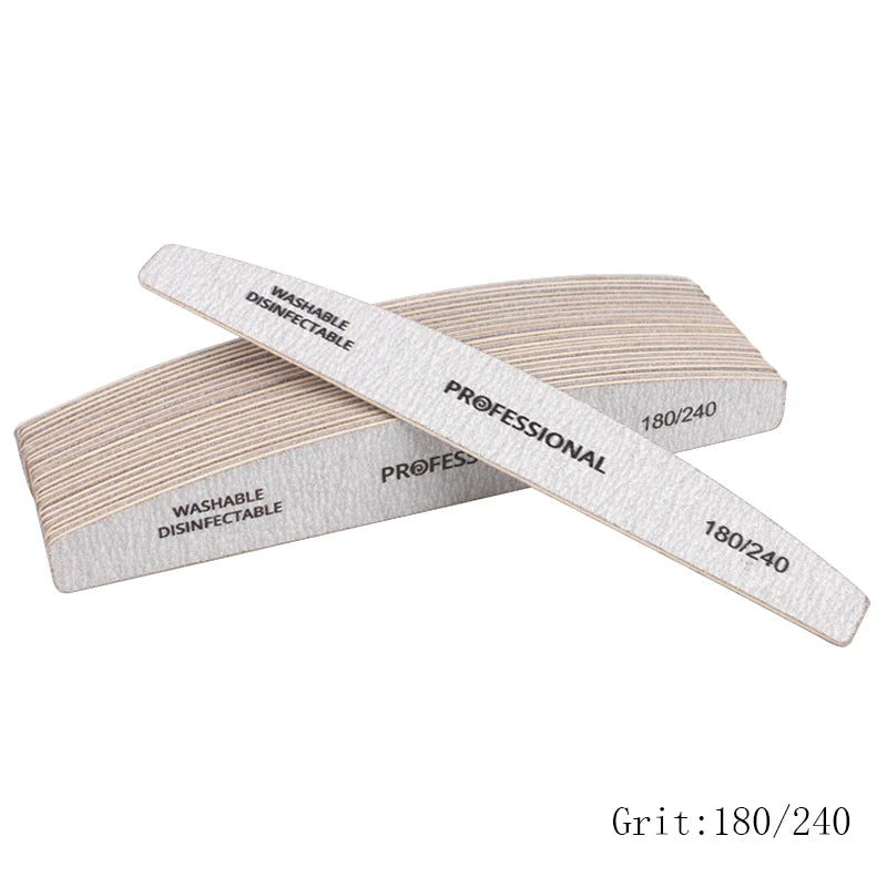 Lot Wooden Nail Files Professional Buffer 100 180 Limas Manicura Qme 180 240