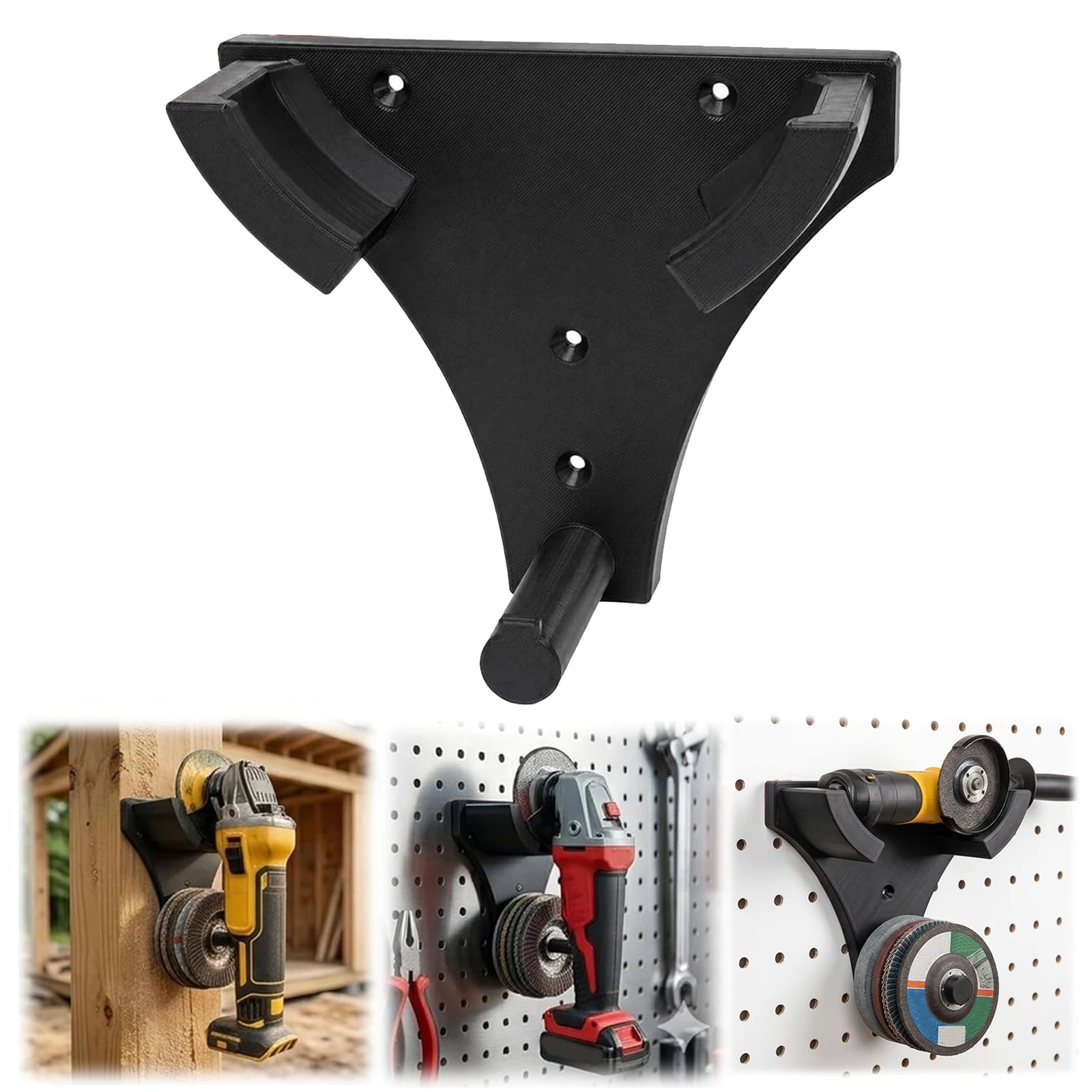 Wall Mount Angle Grinder Holder with Disc Storage Wall Mount Tool Rack Grinder Organizer Stand for Workshop Garage Garden Use Qme