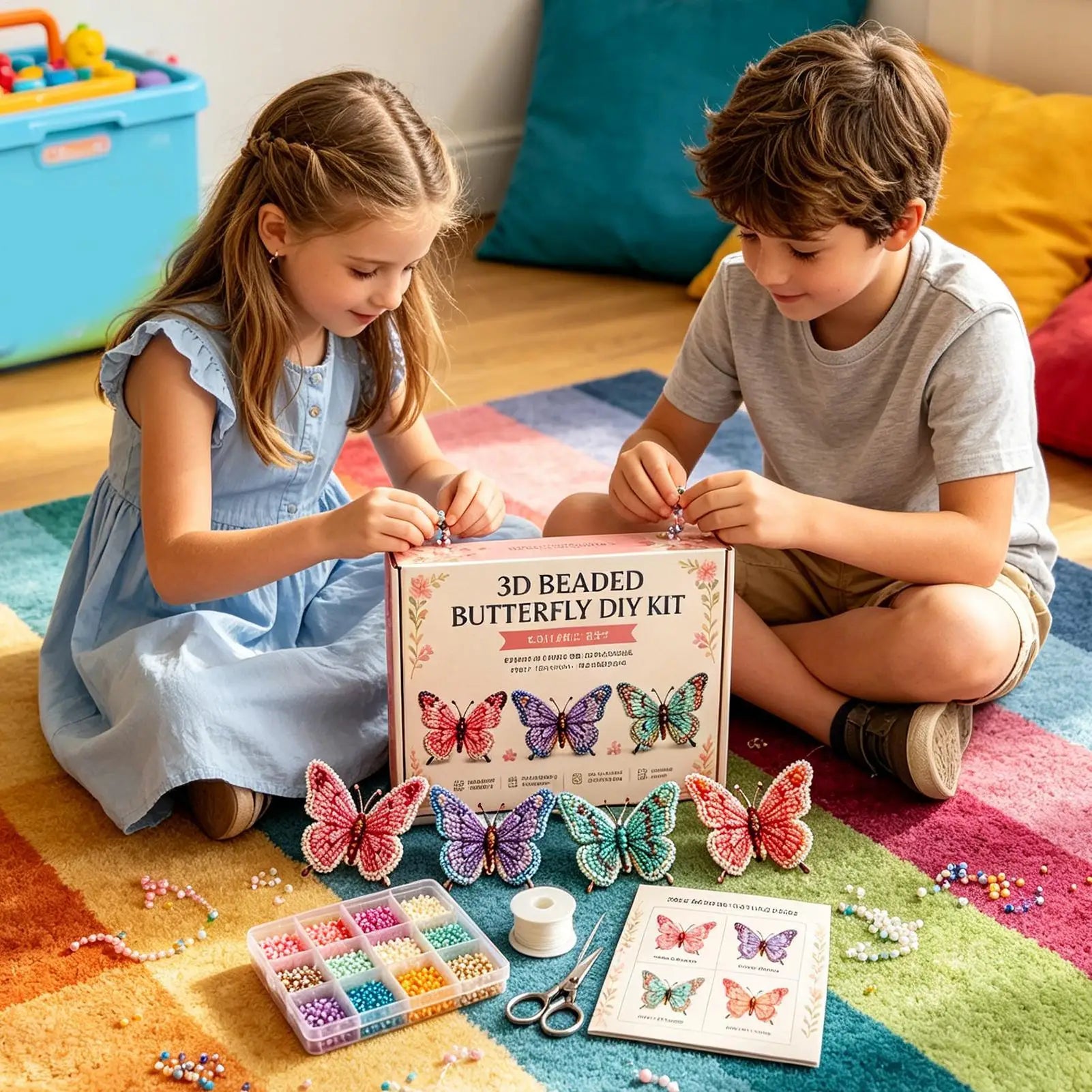 DIY Animal Beading Kits 4 Pieces 3D Funny Cute With Instructions Beaded Animals Art Kit For Craft Enthusiasts Family Friends Qme