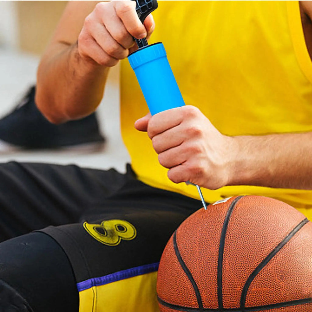 Air Pump Portable Sports Ball Hand Pump Manual Air Pump Fashionable Hand Air Pump with Needle for Volleyball Soccer Basketball Qme
