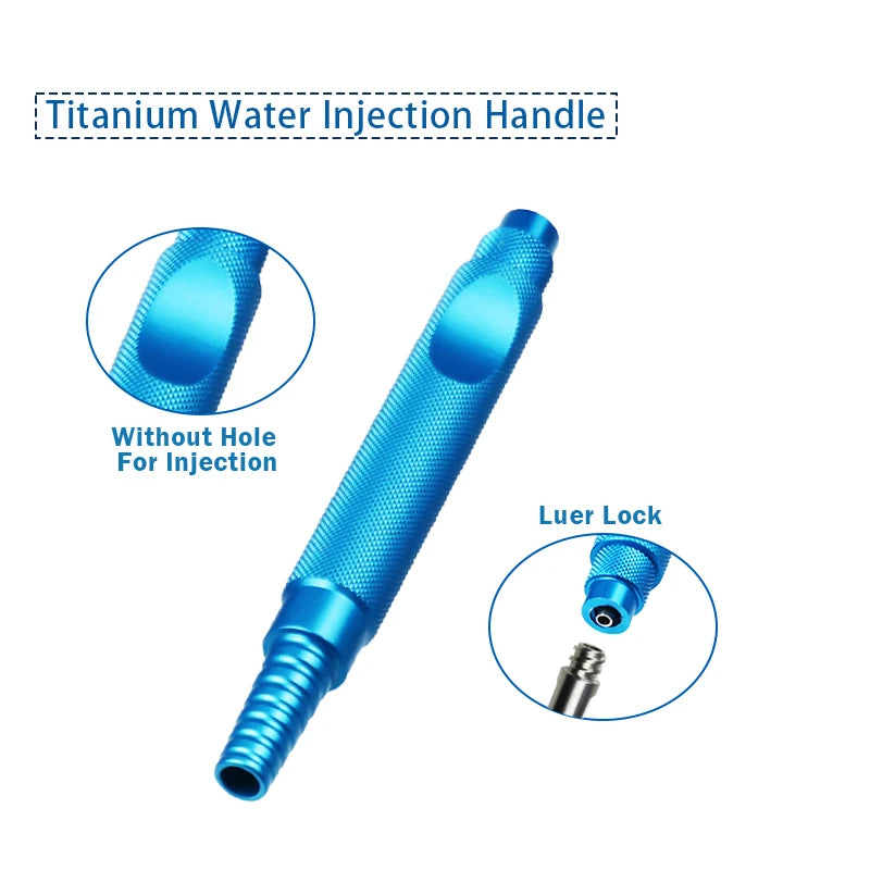 Liposuction Needle Converter Handle Stainless Steel Titanium Water Qme Silver