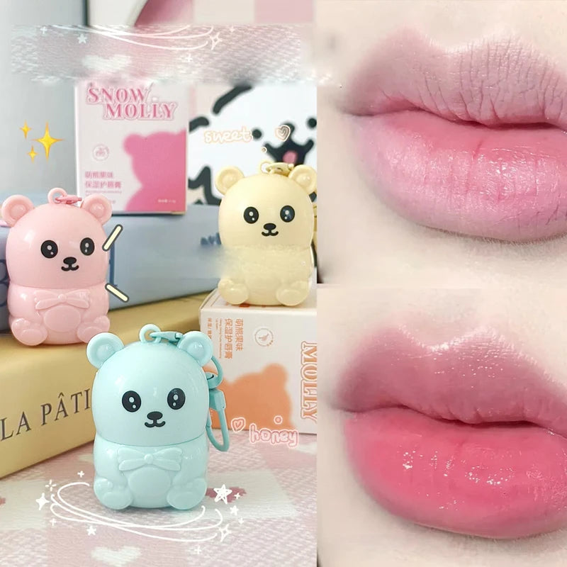 Cute Bear Fruit Lipstick Deep Moisturizing Care Lip Skin Prevent Dry Qme