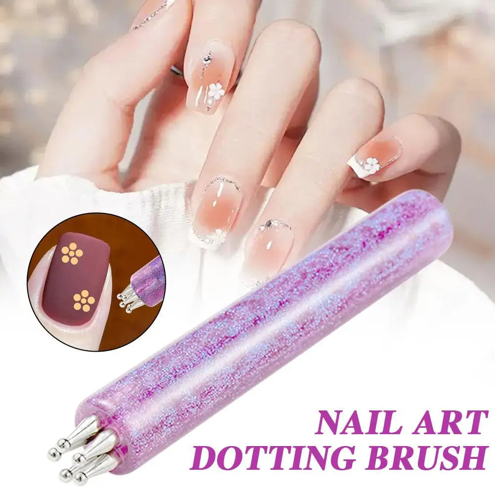 Acrylic Starry Sky Handle Nail Art Brush | Stainless Steel Bristles, Essential for Beginners and Nail Enthusiasts Qme