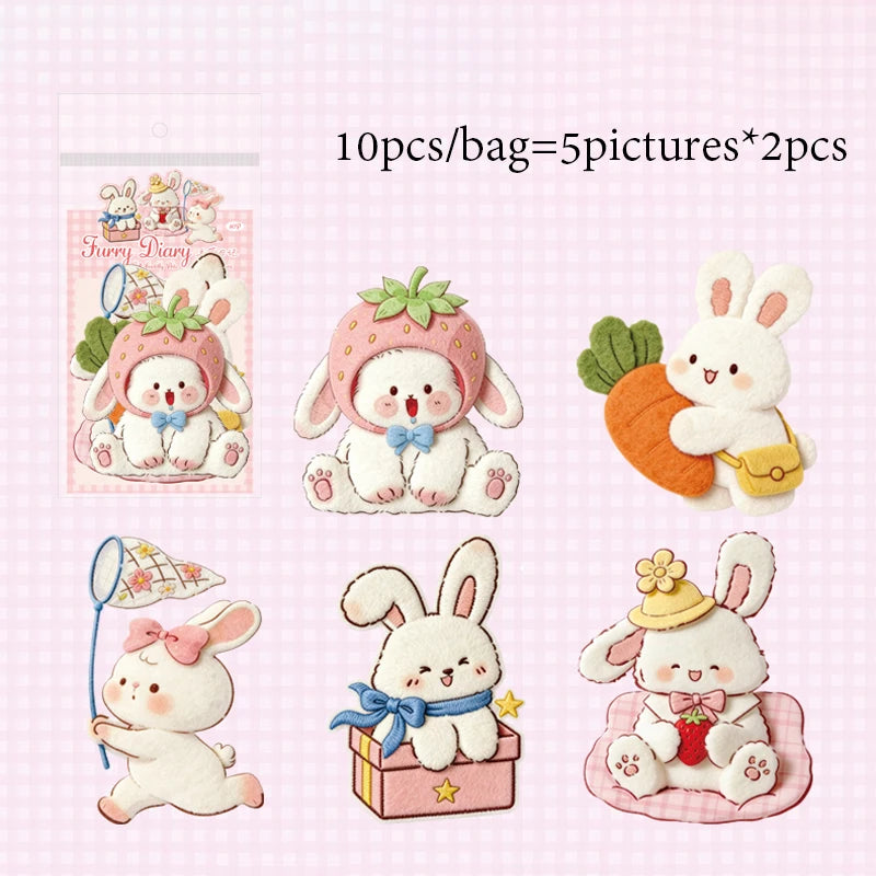 Plush-Style Cute Pet Large Sticker Pack, Decorative Stickers for Creation, Suitable for Gift Wrapping, Notebooks and Phone Cases Qme B