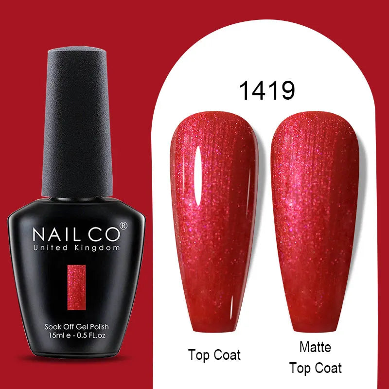 NAILCO Winter Red Gel Nail Polish Semi Permanent Soak Off Varnishes