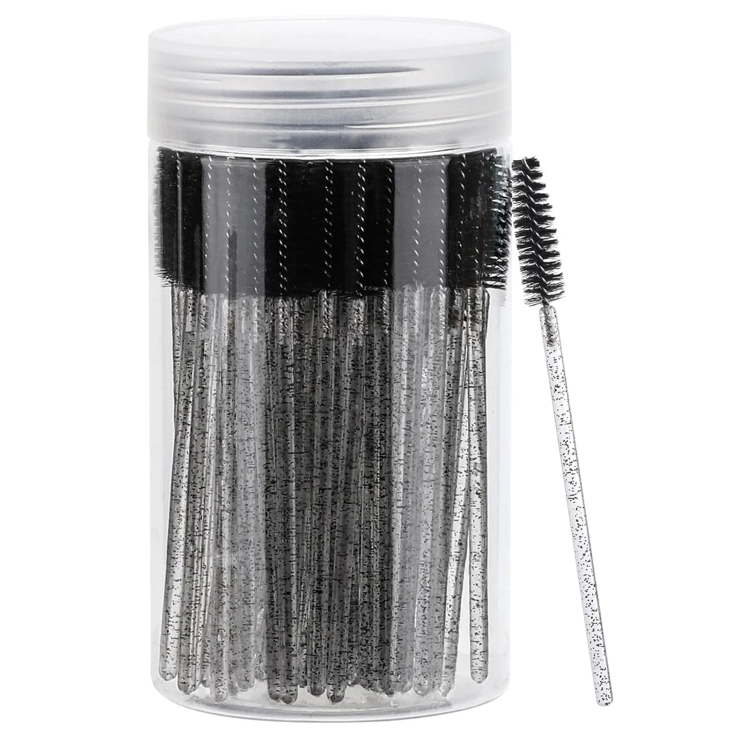 50 Disposable Eye Black Sticks Crystal Eyebrow Bobbin Brush Extending Qme black