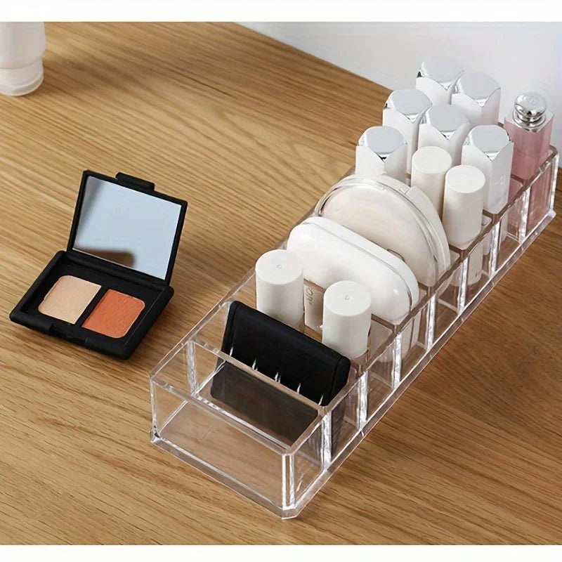 1pc transparent powder eyeshadow cosmetic storage box for cosmetics, lipstick, powder, cake organizer, plastic, desktop storage Qme