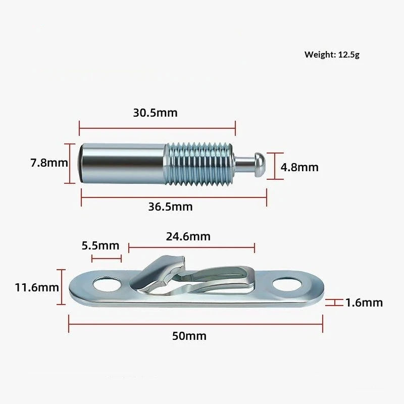 5 Set Elastic Invisible Connector Panel Furniture Connectors Cabinet 2-in-1 Fixed Component Household Hardware Accessories Qme A1