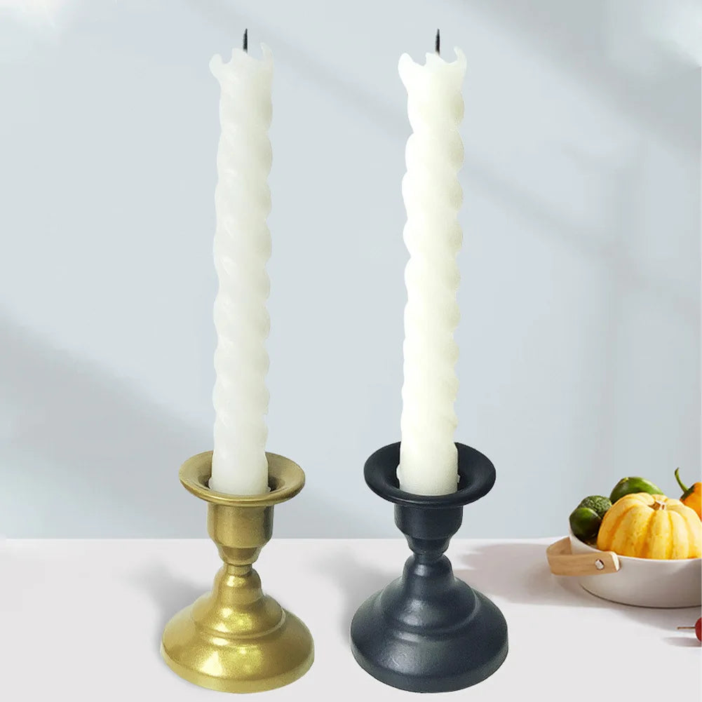 Vintage Metal Candle Holders Pillar Iron Art Candlestick For Wedding Party Decor Dining Room Living Room Candlesticks Parts Qme