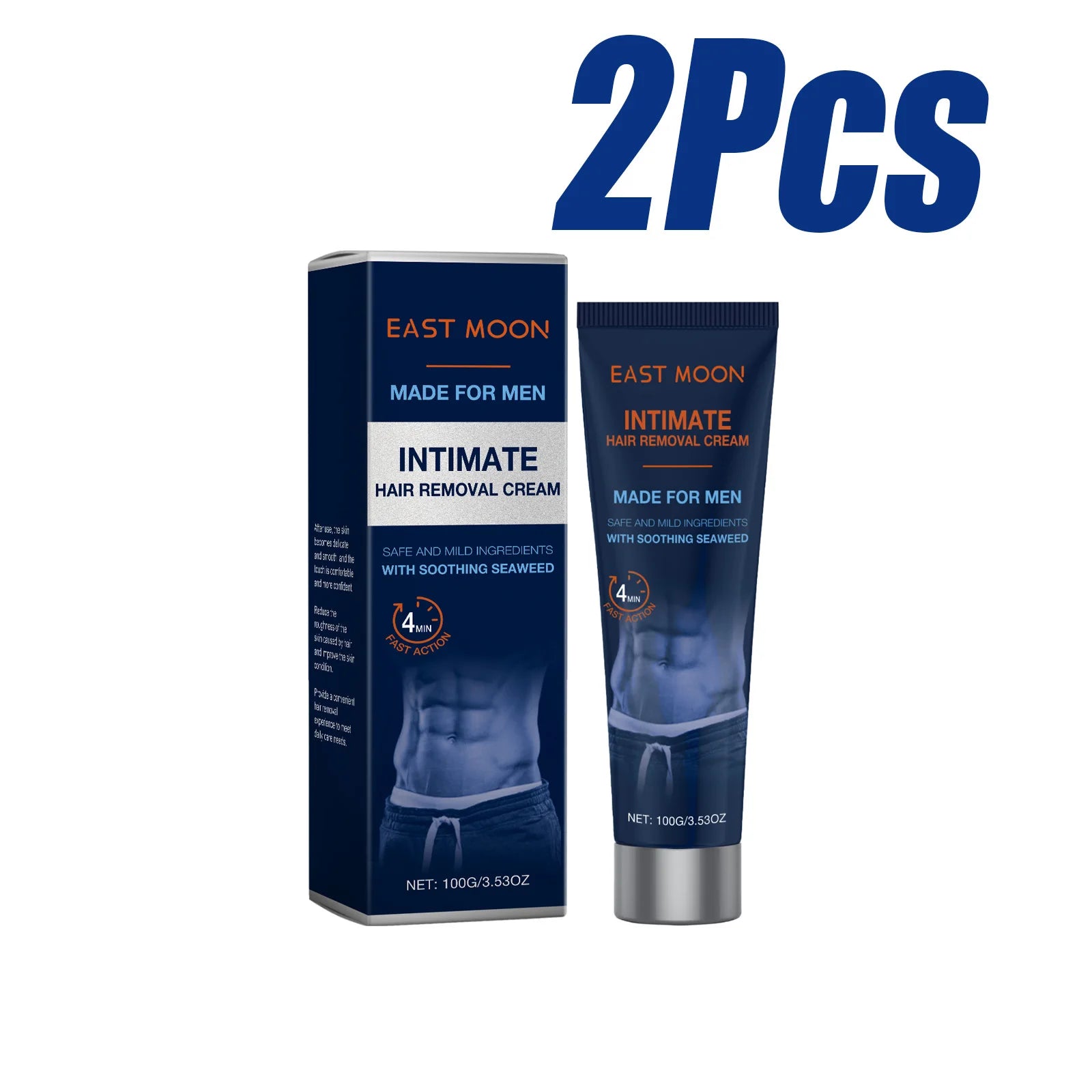 Avocado Man Hair Removal Cream Intimate Areas Painless Soothing Gentle Depilatory Cream Beard Hair Remover for Body Legs Armpits Qme 2 x 100g Boxed