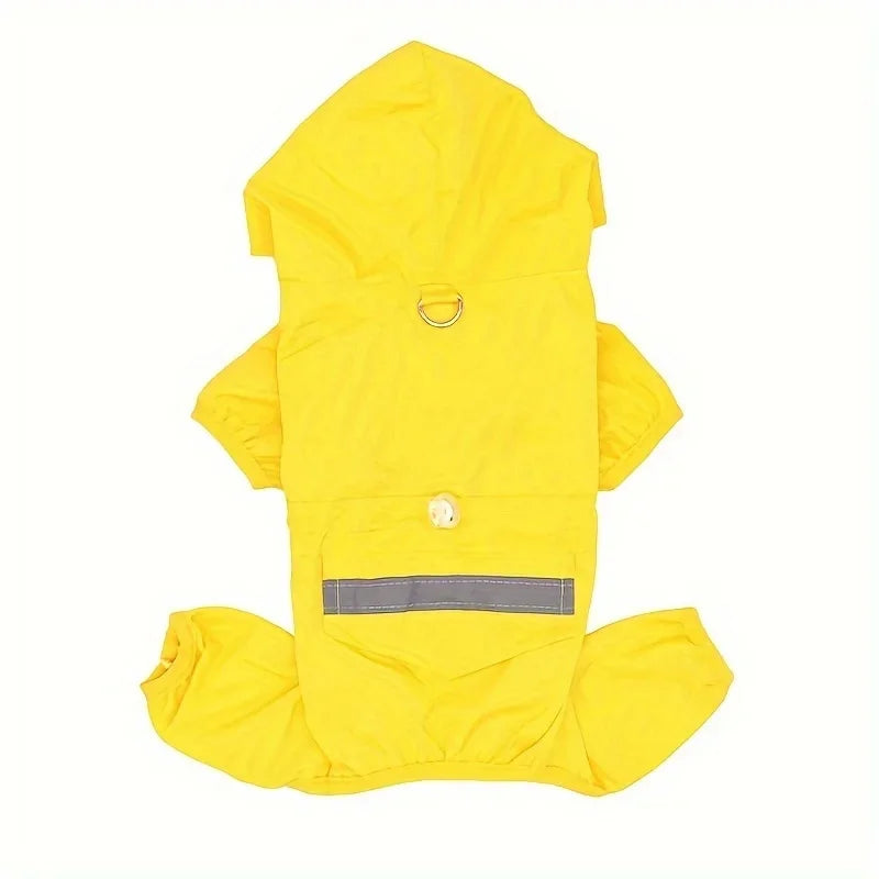 Dog Raincoat Puppy Clothes, Pet Raincoat Hooded Raincoat With D-ring For Dogs Outdoor Supplies Qme YELLOW XXL