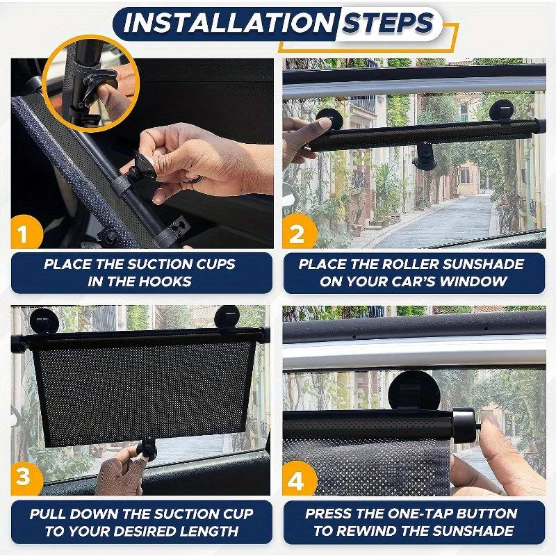 UV-Shielding Retractable Sunshade for Cars: Easy-to-Install, Cool Interiors & Safe Visibility Qme