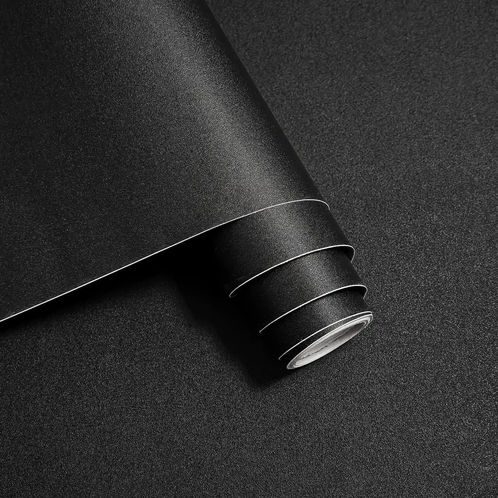 Thicken Pure Black Removable Waterproof Wallpaper Matte Contact Paper Qme