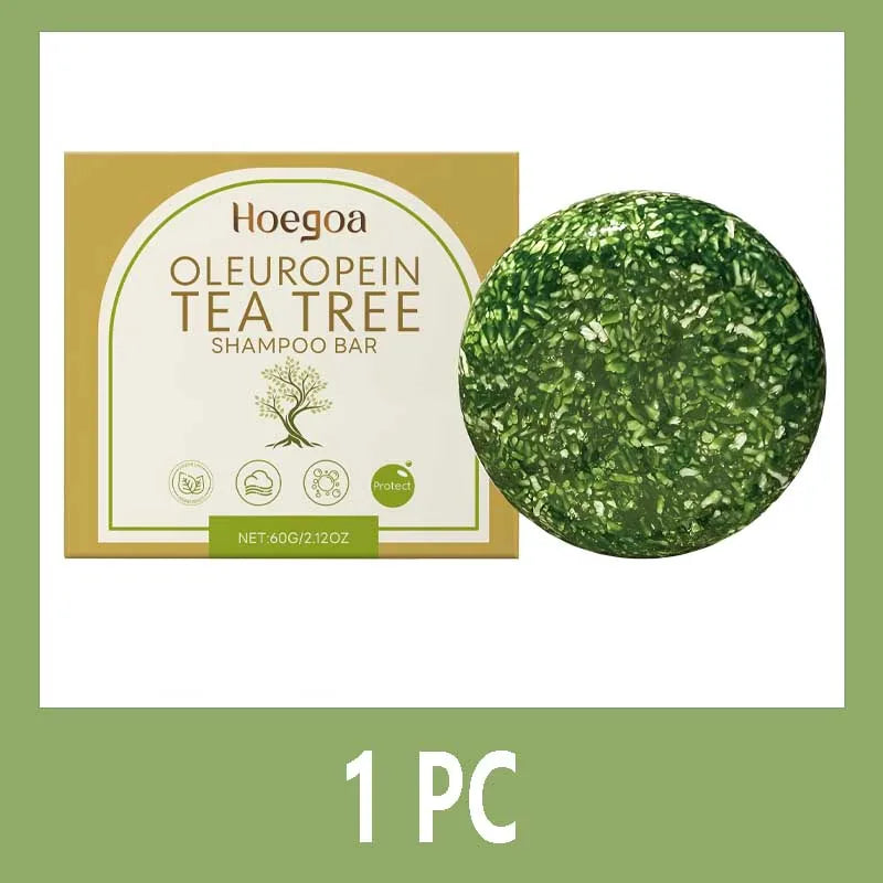 Herbal Dandruff Removal Shampoo Bar Mild Tea Tree Oil Essence Oil Control Scalp Cleansing Hair Care Soap Hair Damaged Repairing Qme 1PCS