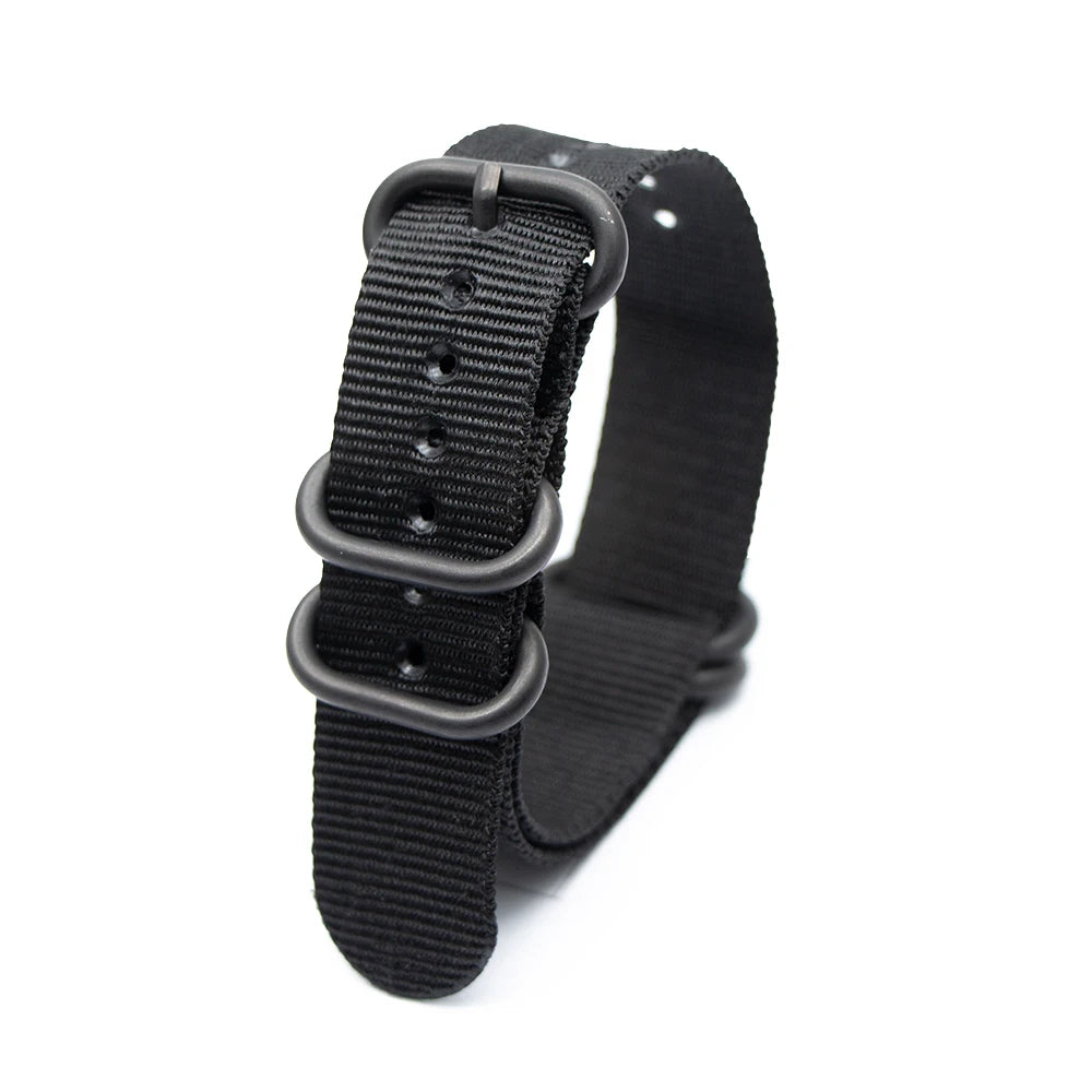 Army Sports Nylon Watch Band Black Ring Buckle Wristband Accessories