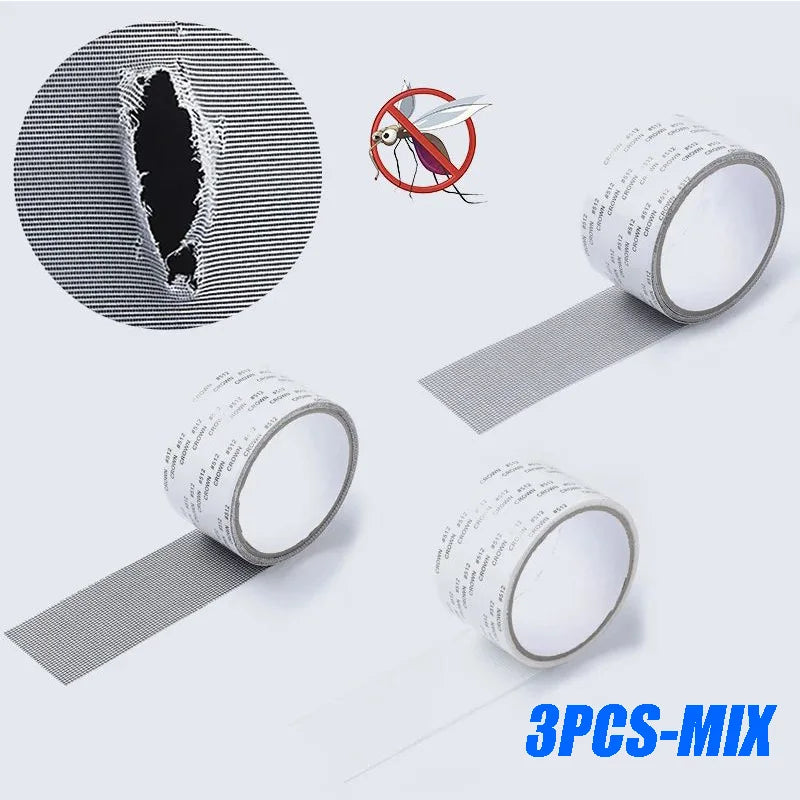 1ps Easy-to-Apply Waterproof Window Screen Repair Tape – Keep Mosquitoes Out with Our Anti-Insect, Self-Adhesive Mesh Patch Qme 3PCS-MIX