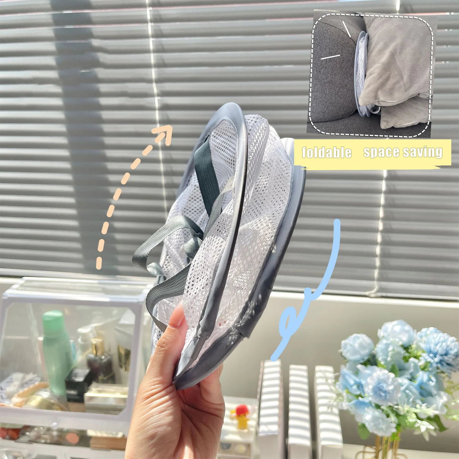 Makeup Brush Drying Hanging Net Foldable Mesh Sponge Egg Bath Qme