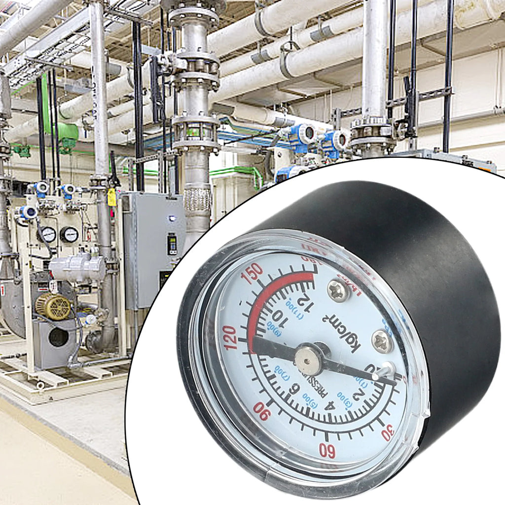 Air Compressor Pressure Gauge 0 To 12Bar / 0 To 180PSI Air Compressor Pneumatic Hydraulic Fluid Pressure Gauge 9mm Thread Qme