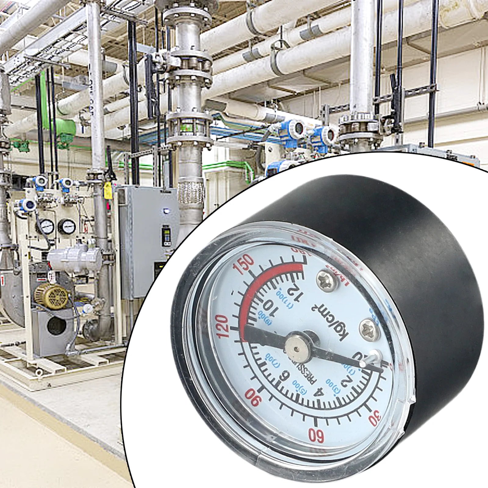 Air Compressor Pressure Gauge 0 To 12Bar / 0 To 180PSI Air Compressor Pneumatic Hydraulic Fluid Pressure Gauge 9mm Thread Qme
