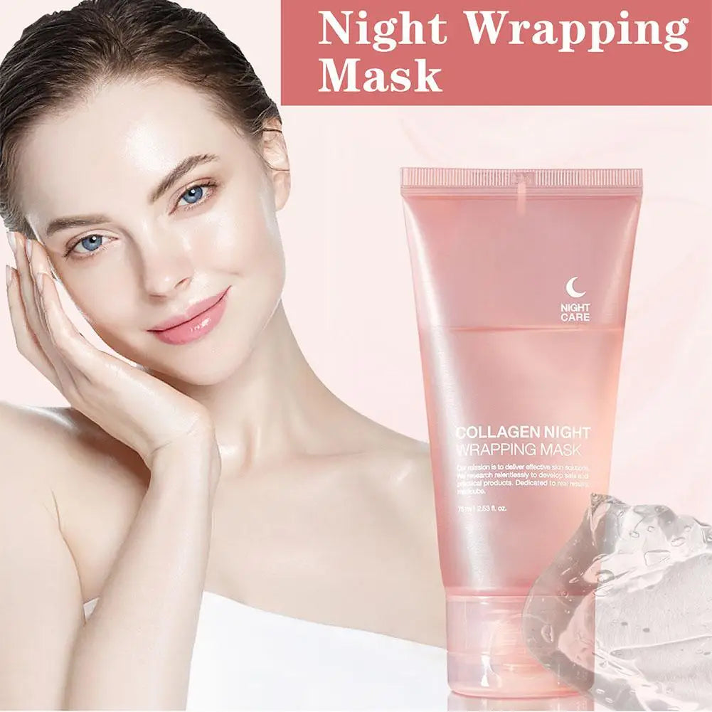 Hydrolyzed Collagen Overnight Facial Mask Wrapping Peel-off Hydrating Qme