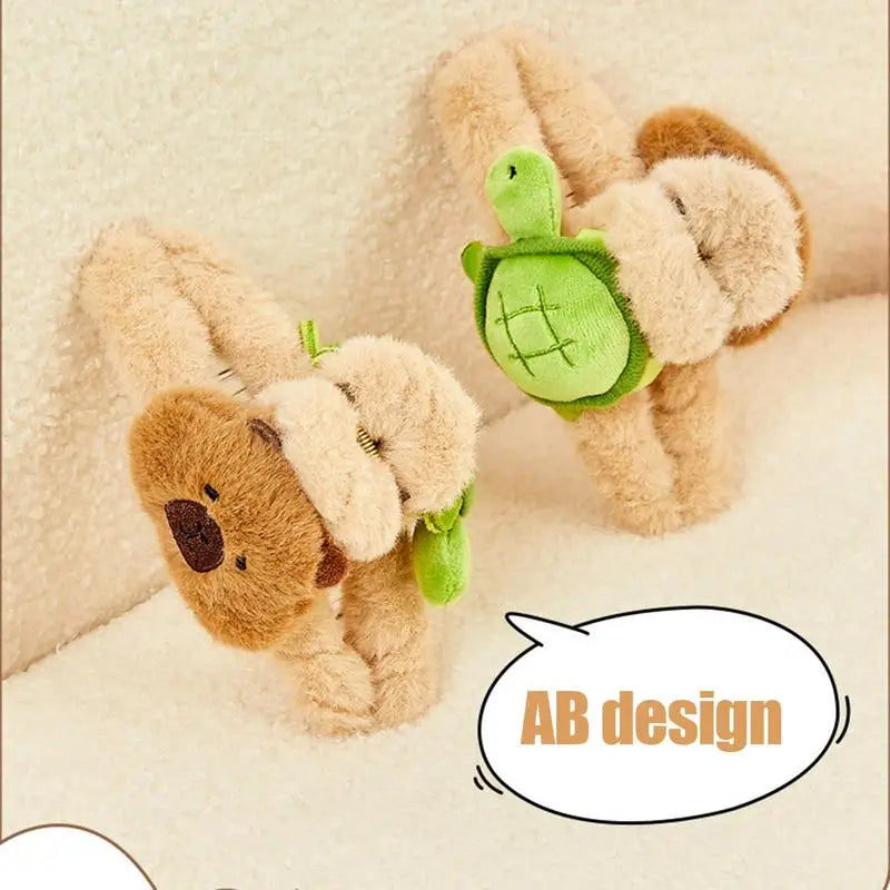 Capybara Hair Holder Adorable Clip Plush Ties Fuzzy Animal Clips Qme