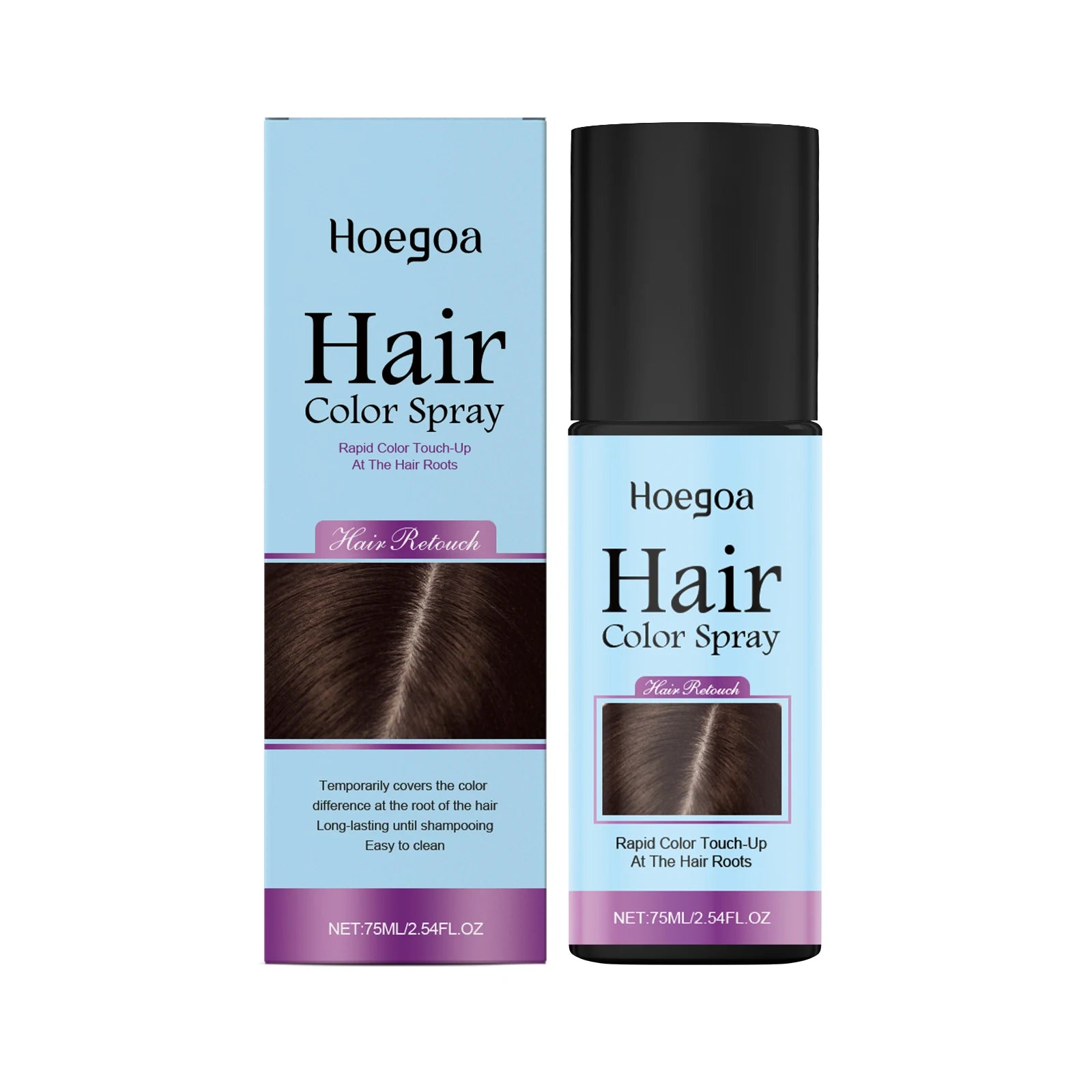 Temporary Hair Color Spray Quick Fix Hair Color Supplement Prevent Drying Cover White Hair Dye Products Hair Root Touch-Up Spray Qme 75ml Dark Brown
