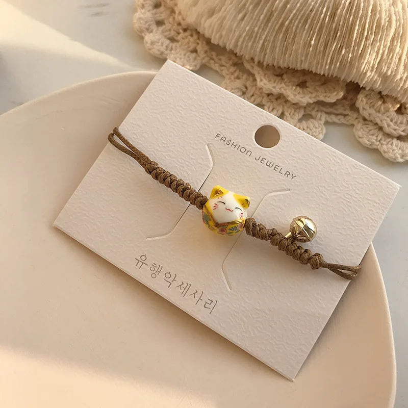b03 Cat Bracelet For Girls Colorful Beaded Bracelets Harajuku Ceramics Anime Pendant Charm Bracelets Jewelry Gifts Wholesale Qme 20