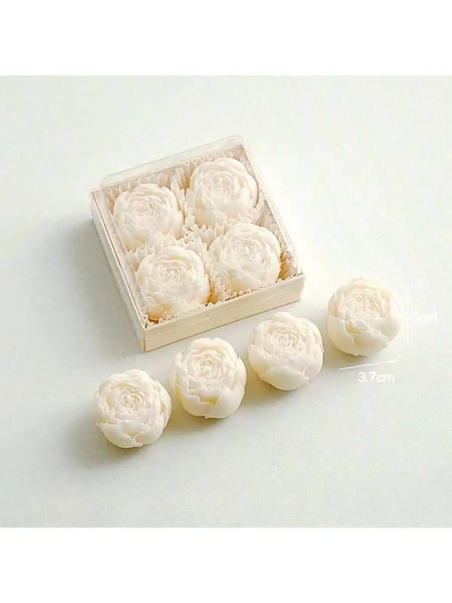 Hand Made Rose Fragrance Scented Candles Bouquet Home Decoration Qme WHITE
