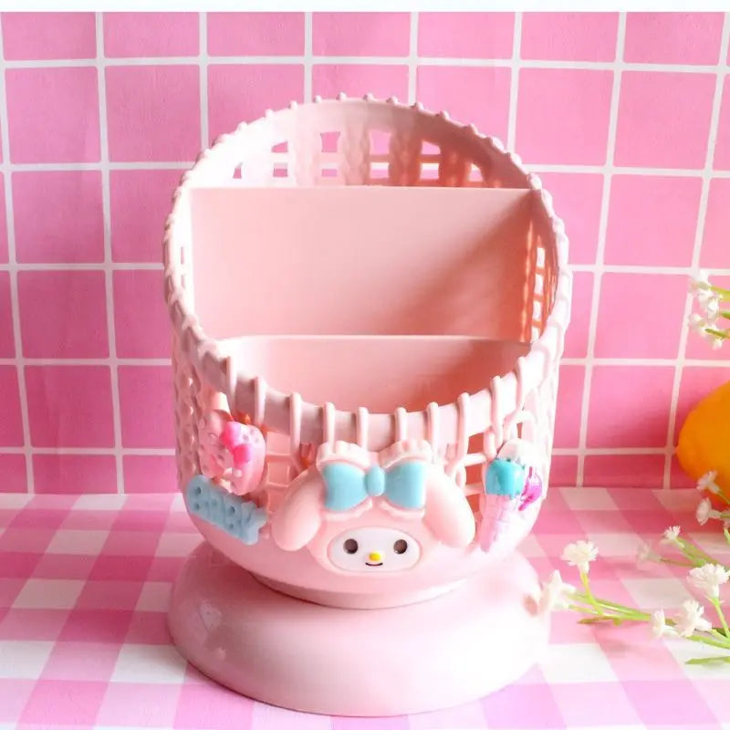 Hello Kitty Cartoon Pencil Holder Stylish Office Storage Box Qme 3