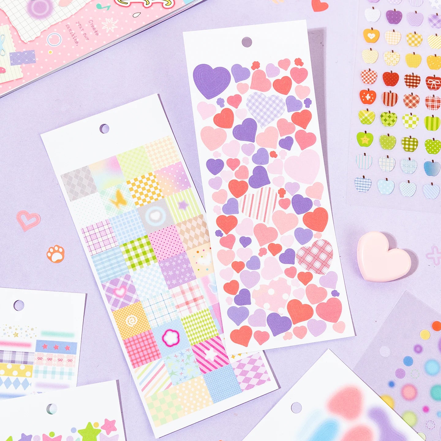 30/60 Pcs Cartoon Die-Cutting Sticker Book Kit Multi-Material Scrapbooking Decor Journal Supplies Aesthetics Stationery Qme