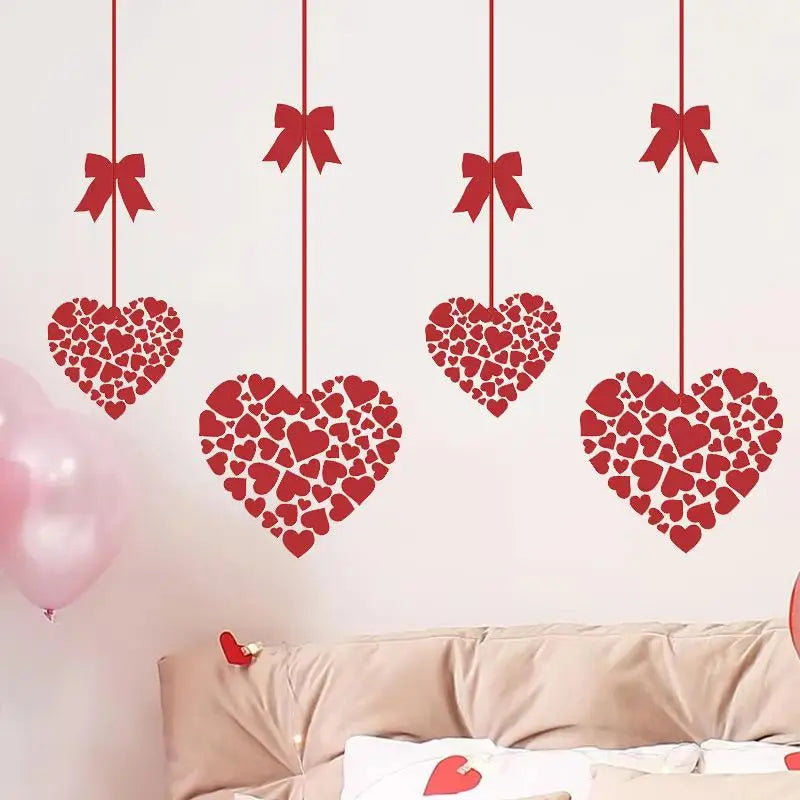 Glass Windows Display Window Stickers Valentine's Day Atmosphere Qme