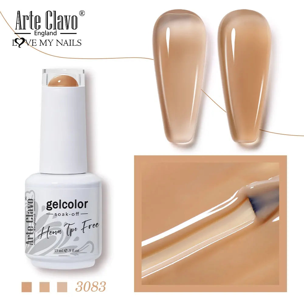 Arte Clavo Jelly Series Semi-transparent Light Pink Peach Gel Nail Qme 3083