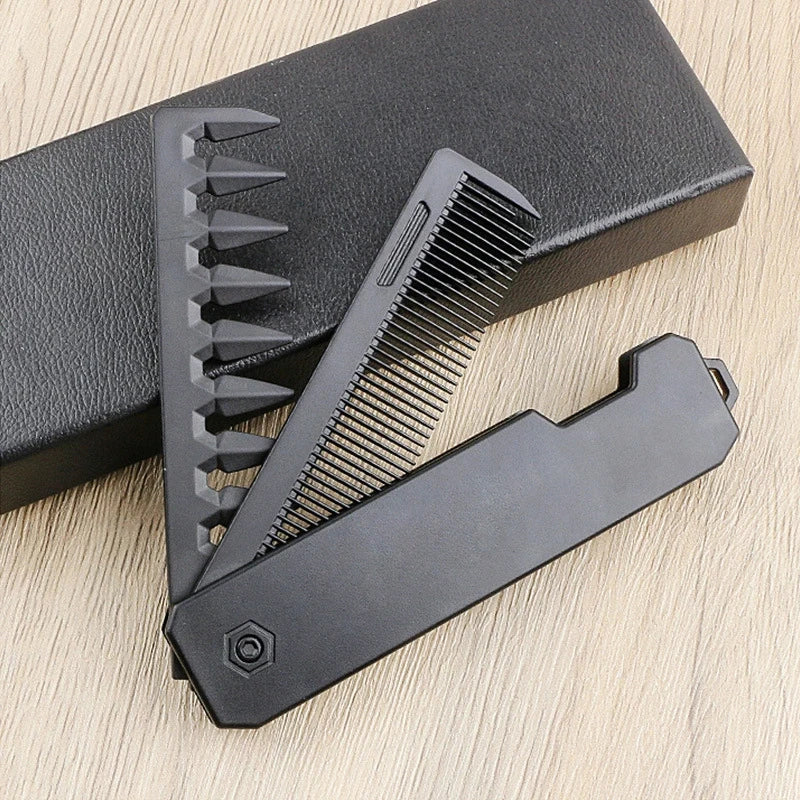 Multifuncional Pocket Folding Combs Plastic Wide Tooth Oil Head Comb Qme