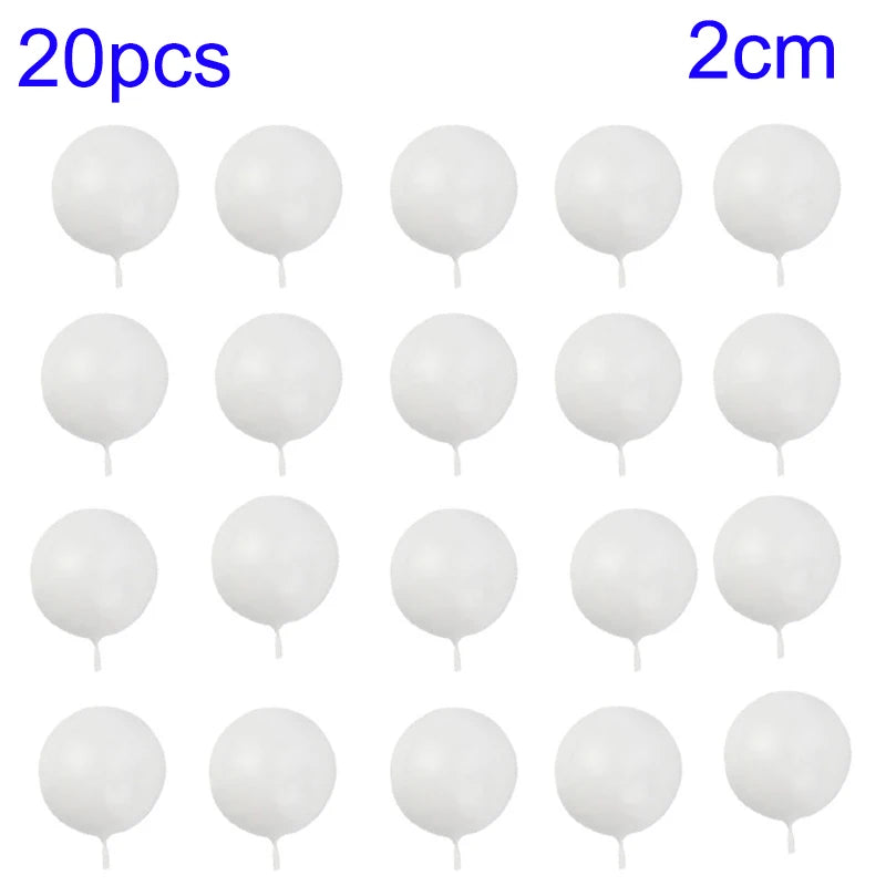 20Pcs Cake Topper Gold Silver Ball Happy Birthday Cake Topper DIY Cupcake Flag Wedding Christmas Ball Decor Birthday Decoration Qme 20pcs-White-2cm