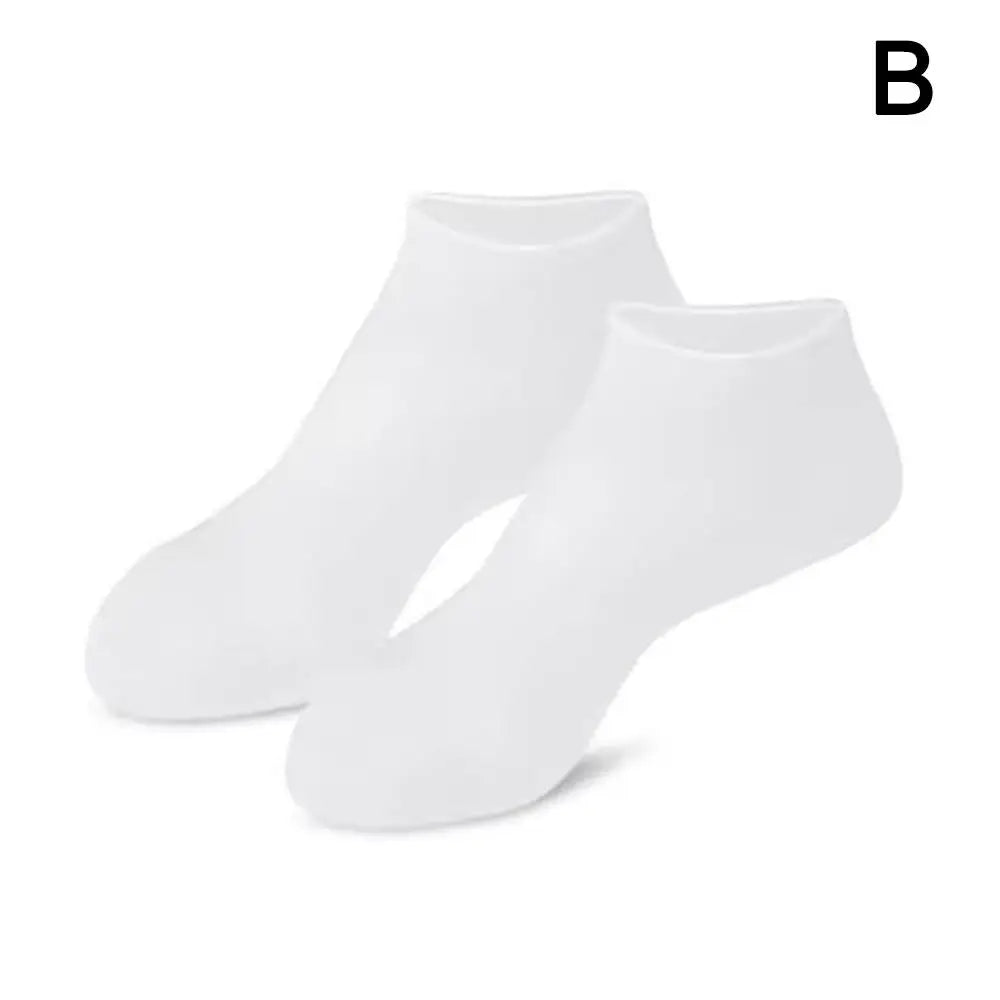 Moisturizing Socks Exfoliating Gel Heel Preventing Dryness Cracked Qme White foot socks