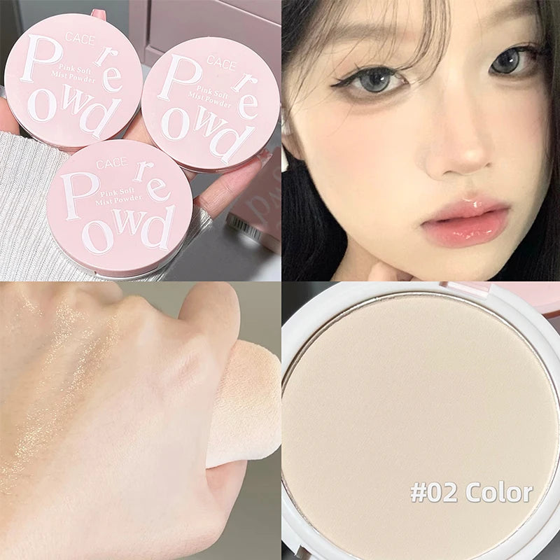 CACE Face Pressed Powder Soft Mist Setting Powder Three-color Pseudo-free Makeup Long Lasting Oil Control Waterproof Foundation Qme 02