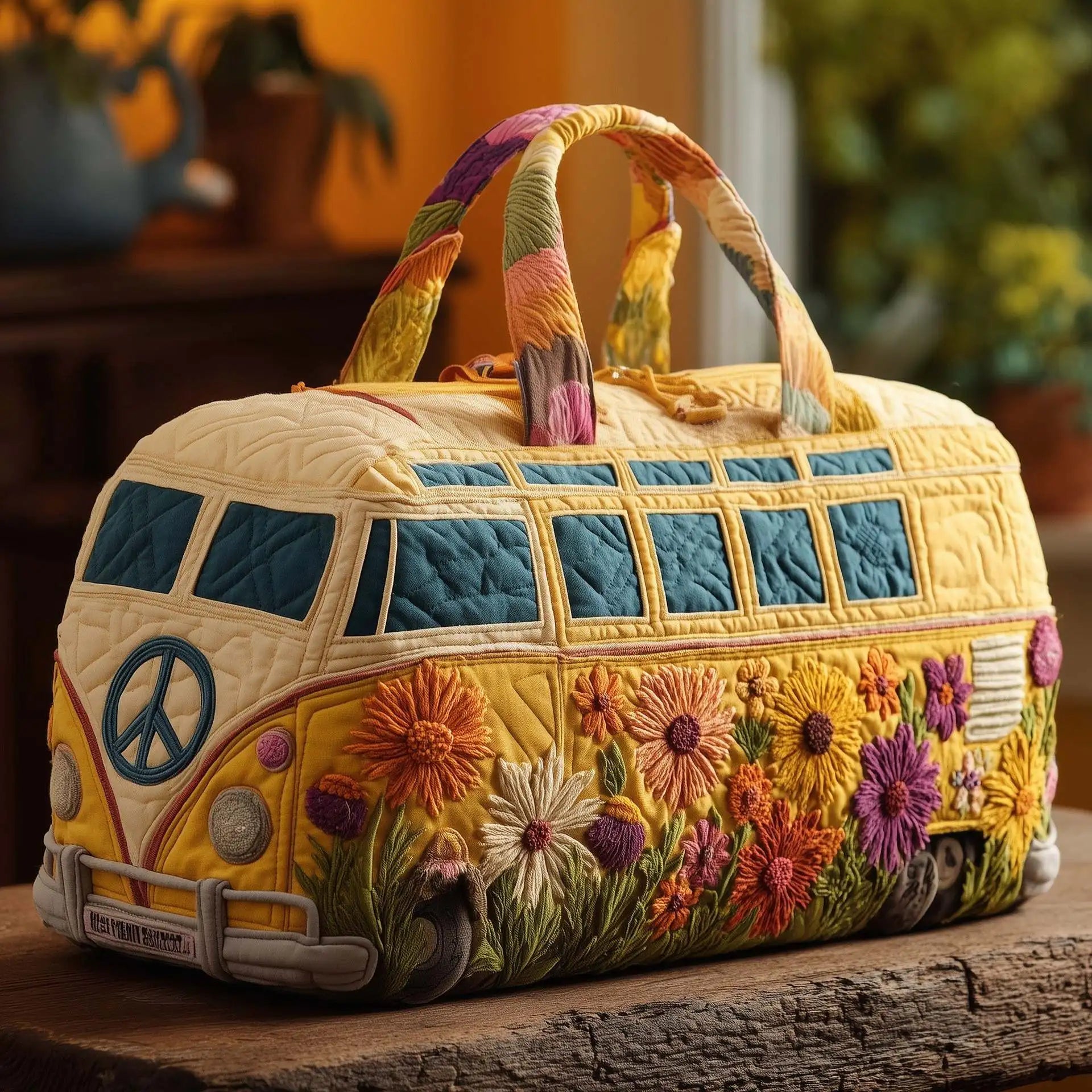 Women 3D Quilting Craft Travel Duffel Bag Fashion Sun Mountain Forest Qme A5