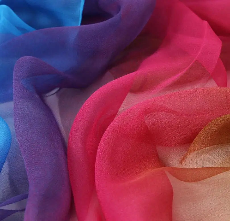 Painting Lotus Beach Sun Protection Chiffon Georgette Scarf Women Foulard Scarf Shawls Female Long Wraps Beach Sunscreen Hijab Qme