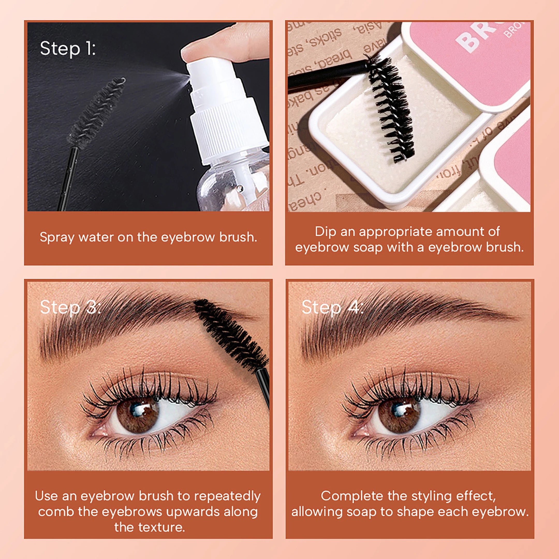 Long-Lasting Eyebrow Styling Gel with 3D Feathery Wild Brow Setting - Waterproof and Easy to Apply Qme