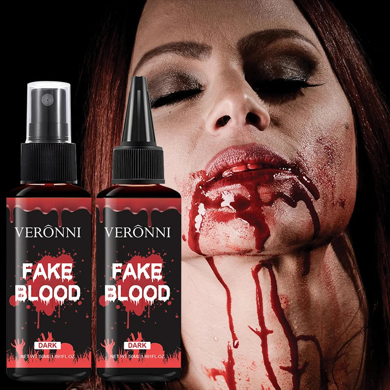 VERONNI Fake Blood Makeup Spray Squeeze Bottles Realistic Dark Qme