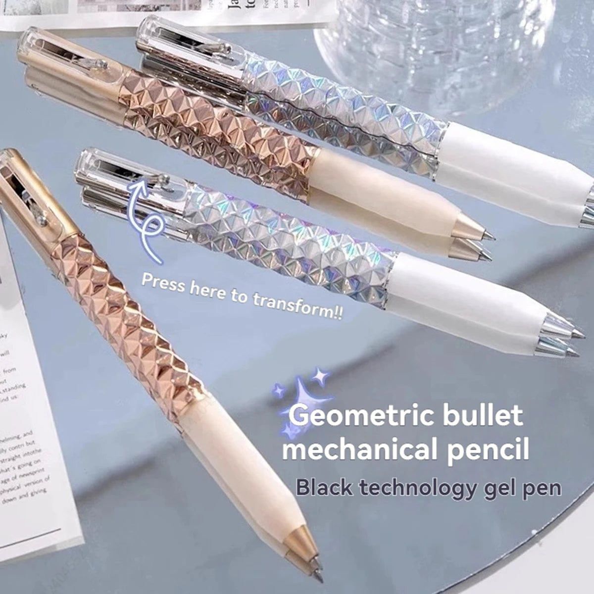 Mechanical Gel Pens Set , 0.5mm Black Ink Pens Fine Point Smooth Writing Pens, High-End Series for Office School Supplies Qme
