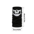 1pcs Face Cover Skull pattern Breathable Head Scarf Outdoor Sports Face Bandana for Men Women Cyclists Bikers Riders Runners Qme Black
