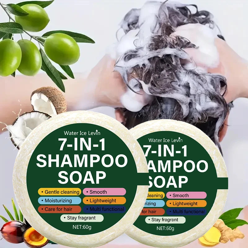 7-in-1 Shampoo Soap Bar | All-in-One Plant-Based Formula for Gentle Cleansing & Hydration. Lightweight & Long-Lasting Fragrance Qme one 50g