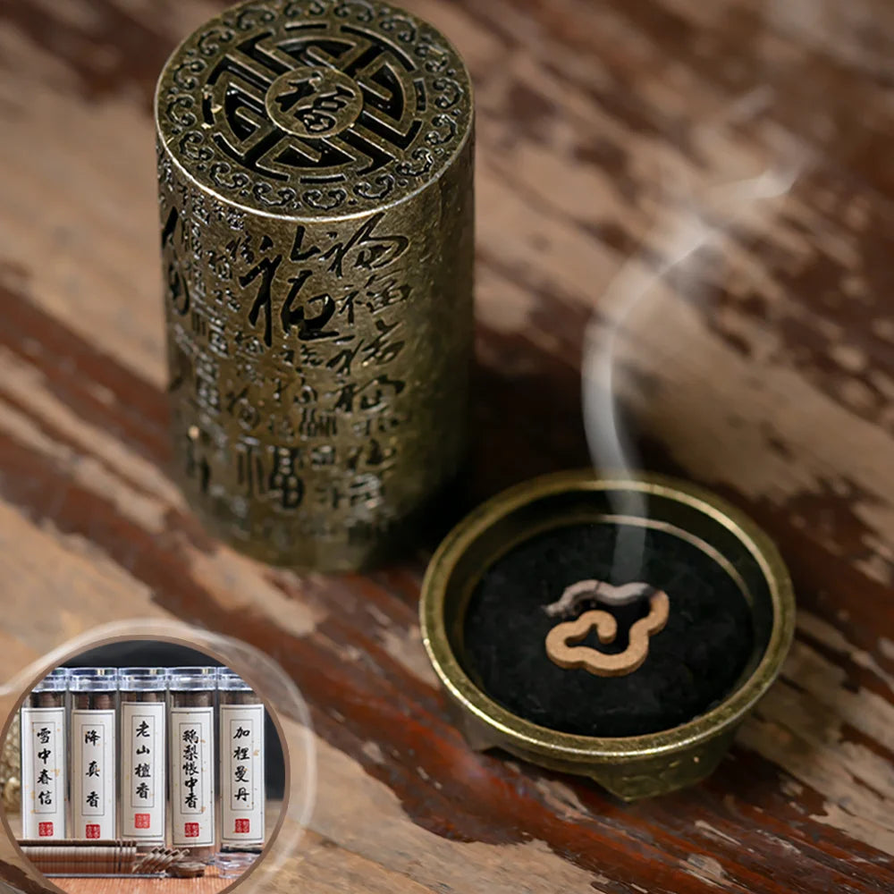 Vertical Incense Burner Alloy Hollow Incense Holder Xiangyun Stickless Powder Lasting Fragrance Incense Accessories Home Ornamen Qme
